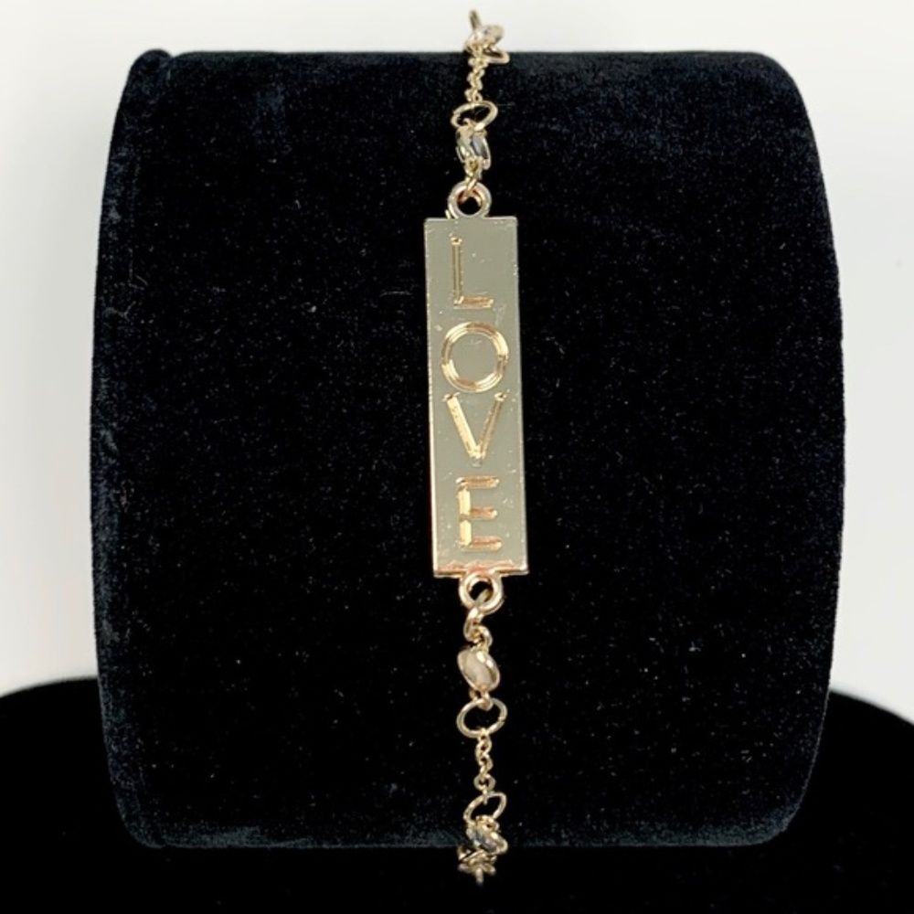 NWT Express Love gold tone chain link bracelet lob